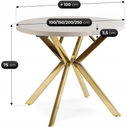 Стол раскладной Mebel Elite Lukas 100/250 (Cashmere/Gold) Thumb