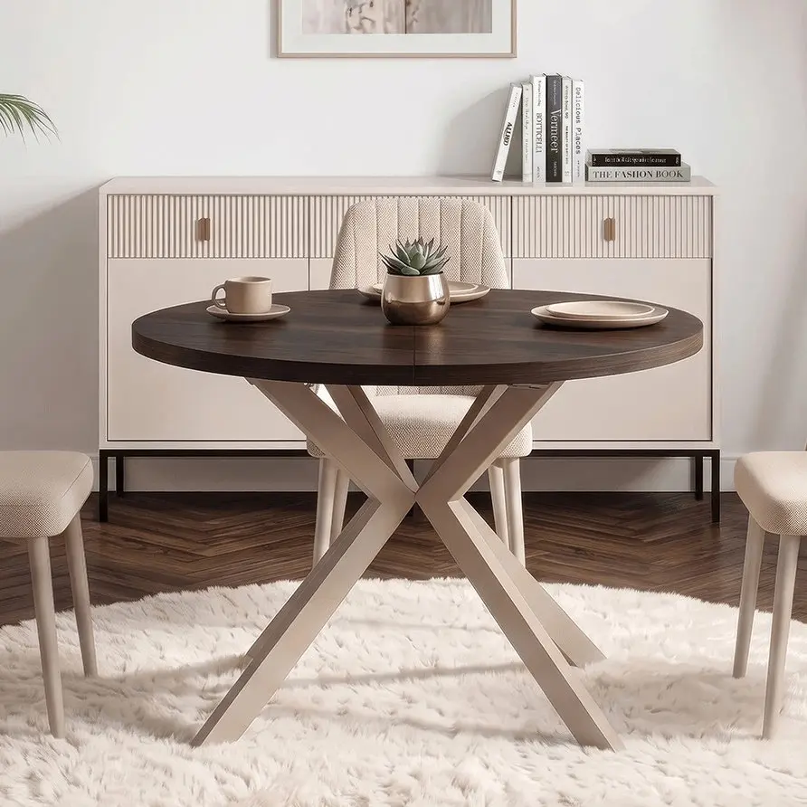 Masa extensibila Mebel Elite Lukas 100-250 (Walnut/Cashmere)