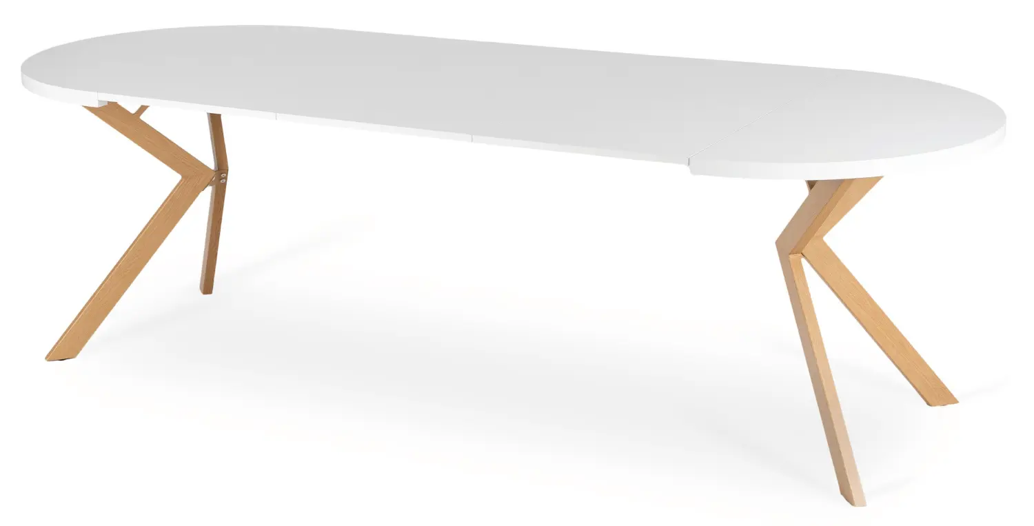 Стол раскладной Mebel Elite Lukas 100-250 (White/Scandinavian Oak) - 5