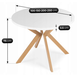 Стол раскладной Mebel Elite Lukas 100-250 (White/Scandinavian Oak) Thumb