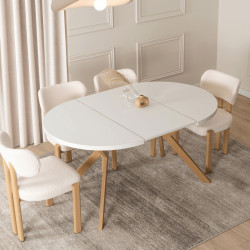 Стол раскладной Mebel Elite Lukas 100-250 (White/Scandinavian Oak) Thumb