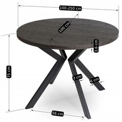 Masa extensibila Mebel Elite Lukas 250 (Black) Thumb