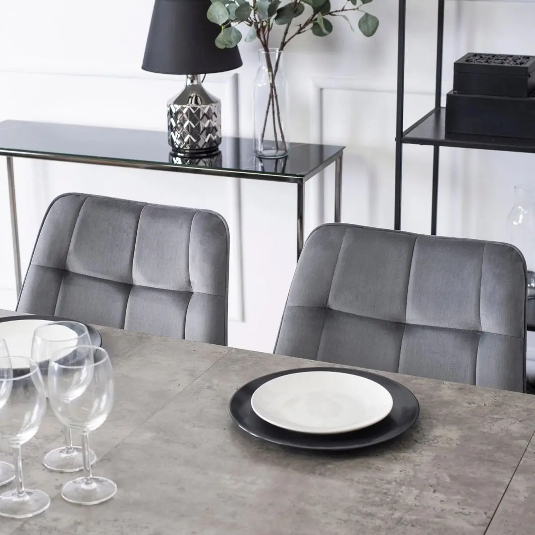 Masa extensibila Mebel Elite Lukas 250 (Concrete/Black)