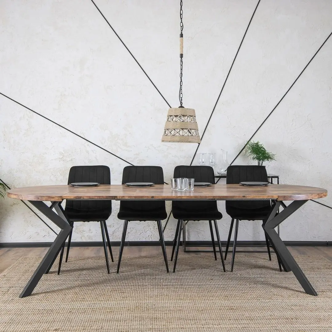 Masa extensibila Mebel Elite Lukas 250 (Rustic Oak/Black)