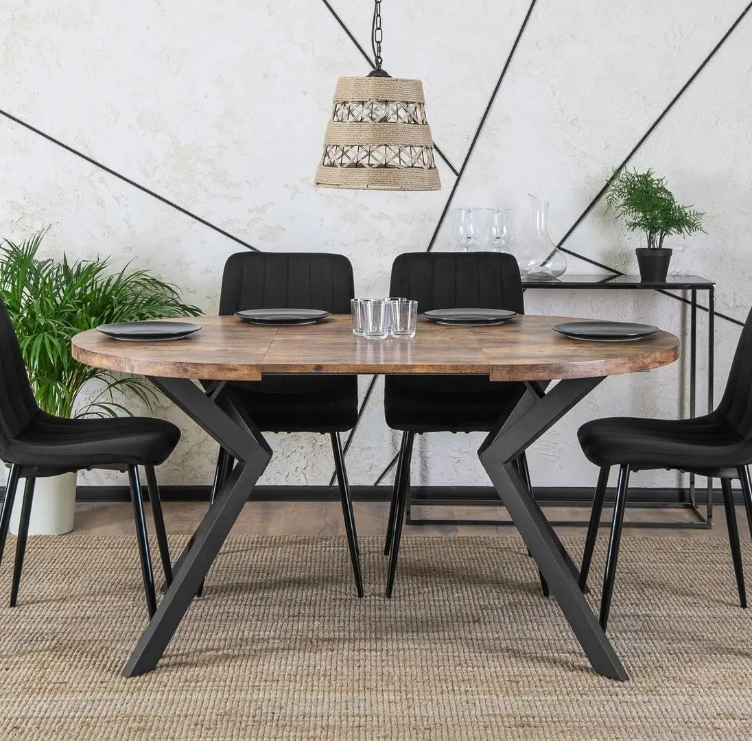 Masa extensibila Mebel Elite Lukas 250 (Rustic Oak/Black)