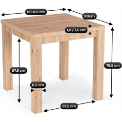 Стол раскладной Mebel Elite Max 80/160 (Artisan Oak) Thumb