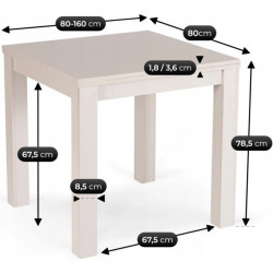 Стол раскладной Mebel Elite Max 80/160 (Cashmere) Thumb