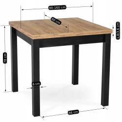 Стол раскладной Mebel Elite MAX 80/160 (Craft Oak/Black) Thumb