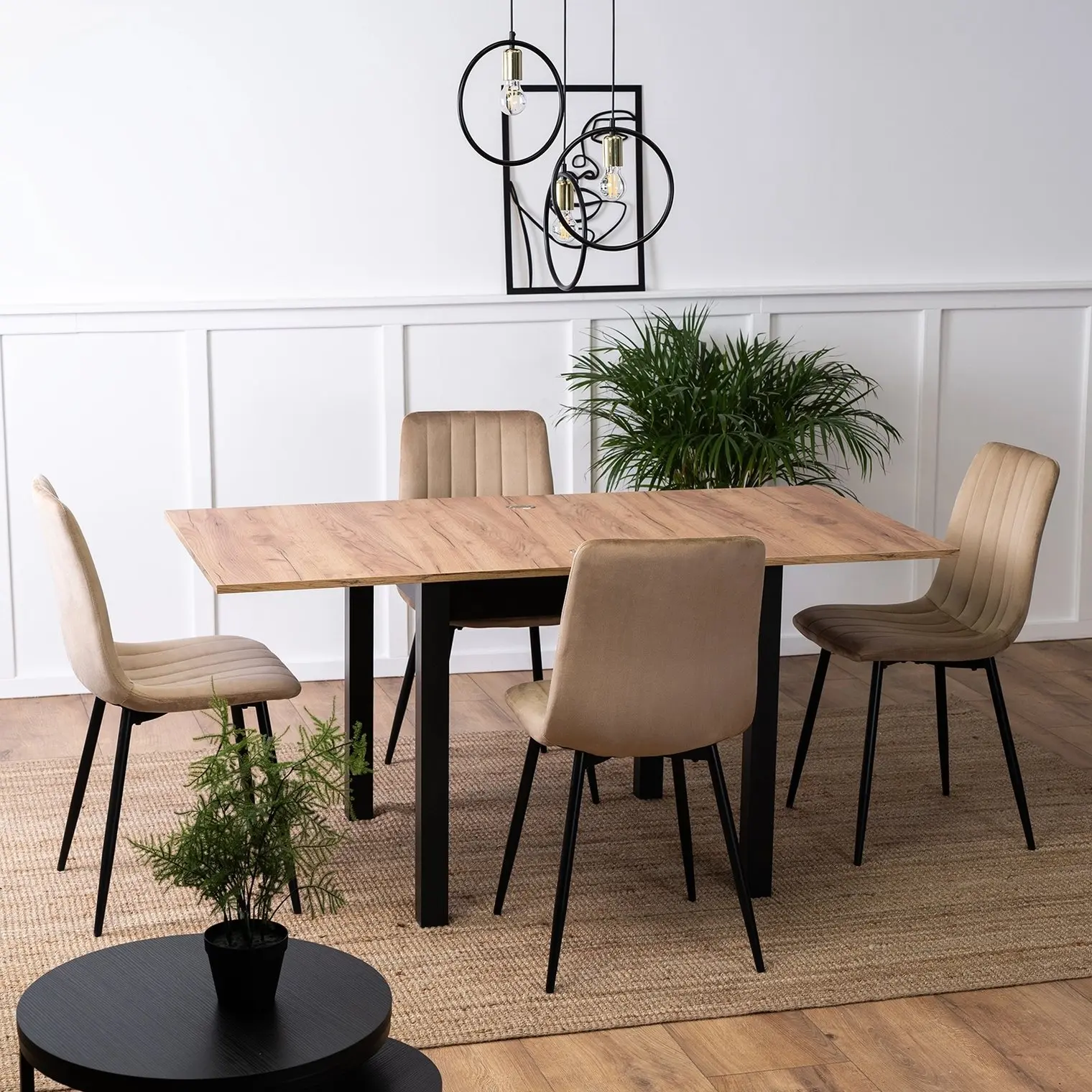 Стол раскладной Mebel Elite MAX 80/160 (Craft Oak/Black)