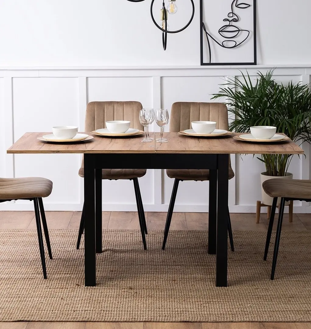 Стол раскладной Mebel Elite MAX 80/160 (Craft Oak/Black)