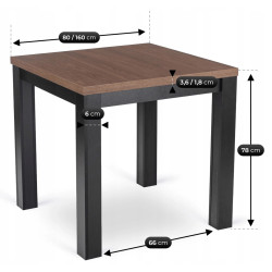 Masa extensibila Mebel Elite MAX 80-160 (Nicea Walnut/Black) Thumb