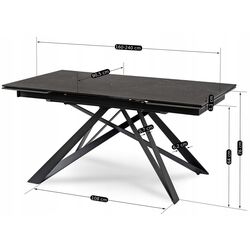 Masa extensibila Mebel Elite Maxime 76x160/240 (Black Marble) Thumb