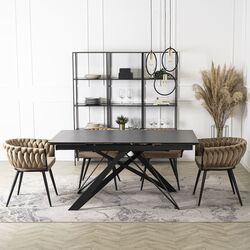 Masa extensibila Mebel Elite Maxime 76x160/240 (Black Marble) Thumb