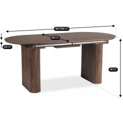 Стол раскладной Mebel Elite Oval 180/220 (Walnut) Thumb