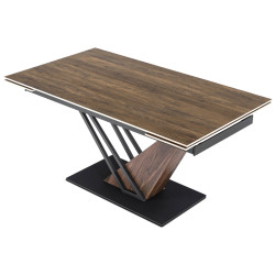 Masa extensibila Mebel Elite REX 160/220 (Dark Brown/Black) Thumb