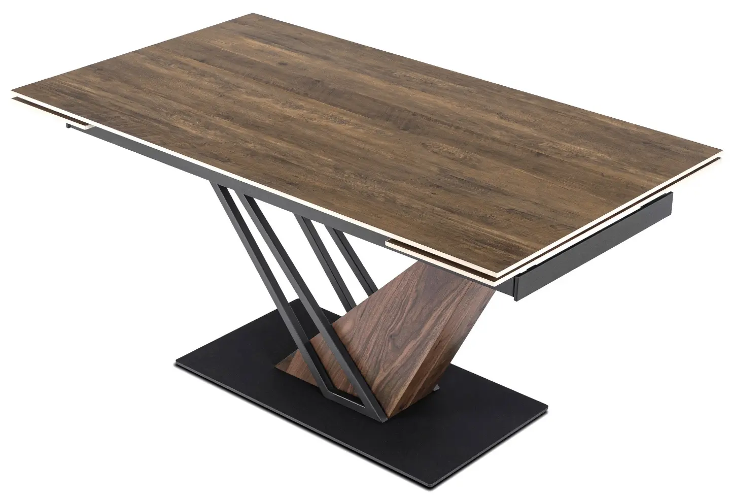 Masa extensibila Mebel Elite REX 160/220 (Dark Brown/Black)