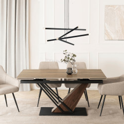 Masa extensibila Mebel Elite REX 160/220 (Dark Brown/Black)