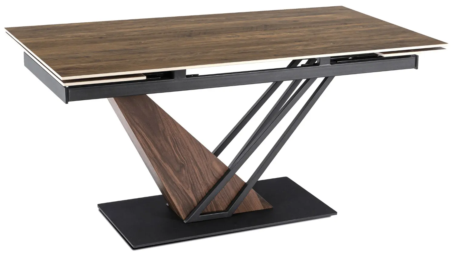 Masa extensibila Mebel Elite REX 160/220 (Dark Brown/Black)