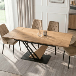 Masa extensibila Mebel Elite REX 160-220 (Oak/Black)