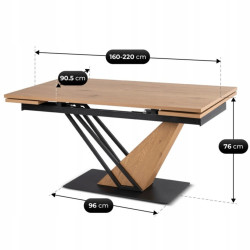 Стол раскладной Mebel Elite REX 160-220 (Oak/Black) Thumb