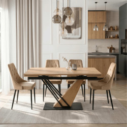 Стол раскладной Mebel Elite REX 160-220 (Oak/Black) Thumb