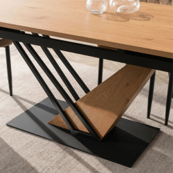 Стол раскладной Mebel Elite REX 160-220 (Oak/Black) Thumb