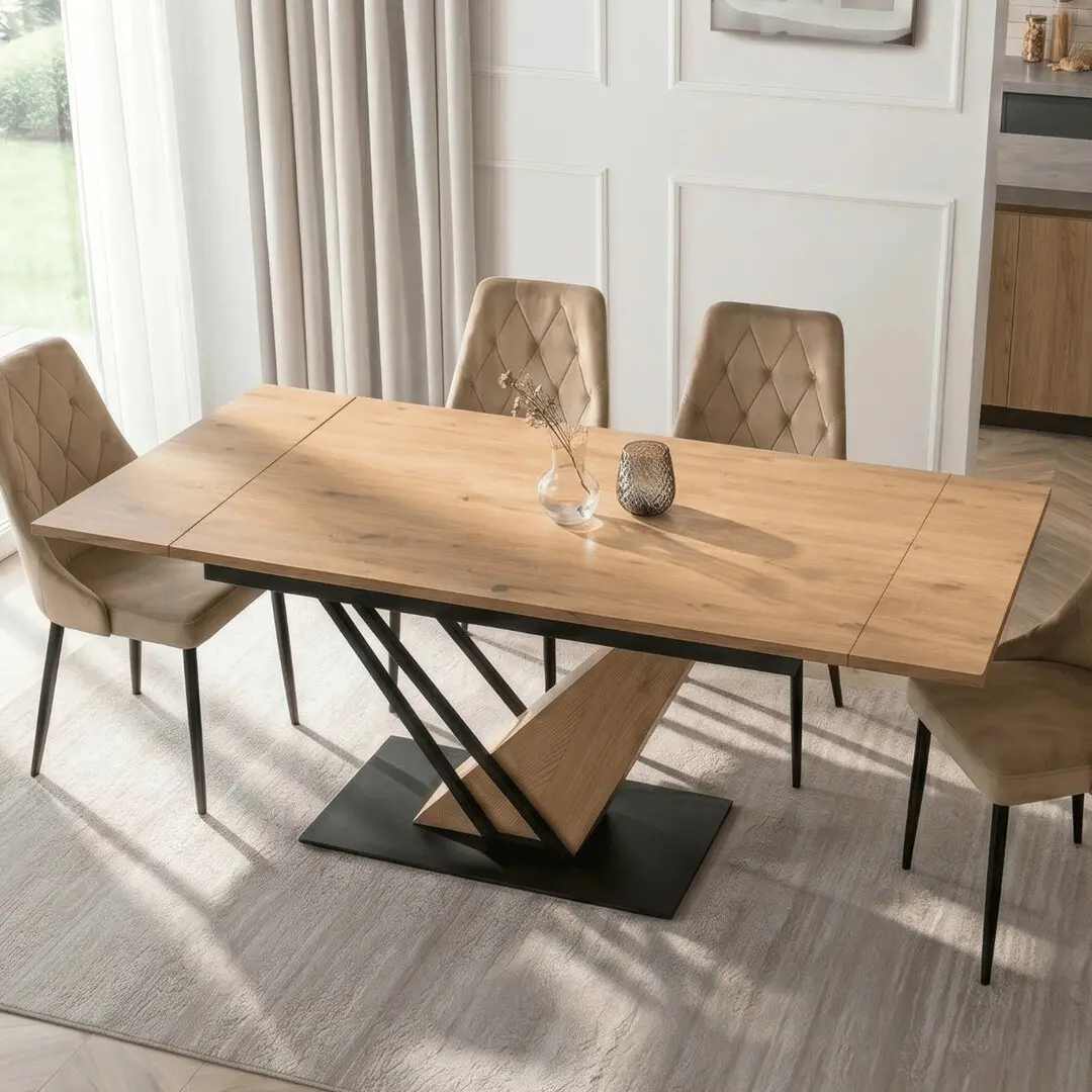 Стол раскладной Mebel Elite REX 160-220 (Oak/Black)