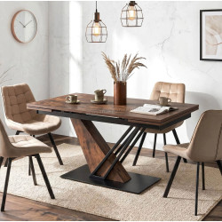 Стол раскладной Mebel Elite Rex 160/220 (Rustic Oak/Black)