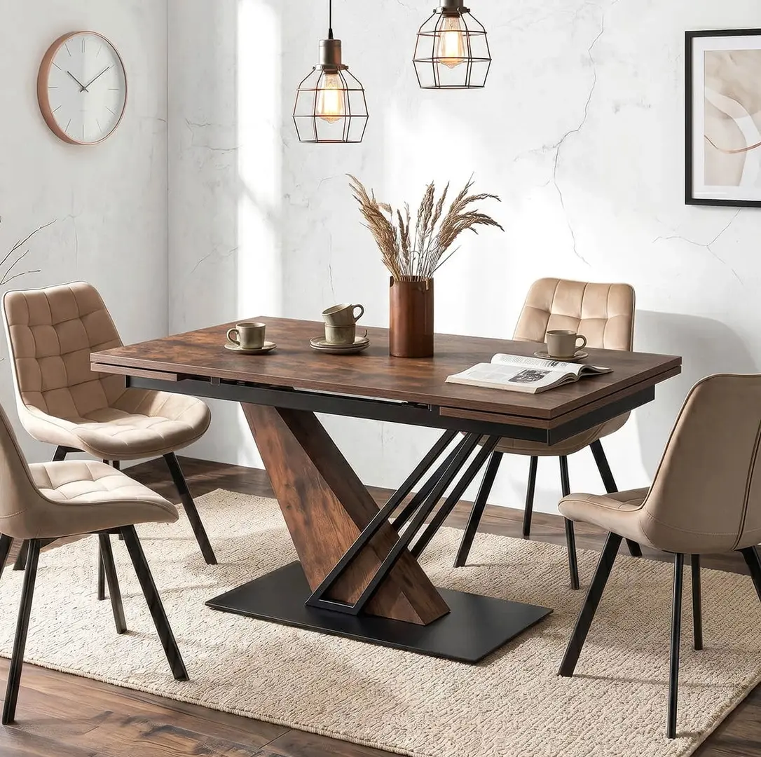 Masa extensibila Mebel Elite Rex 160/220 (Rustic Oak/Black)