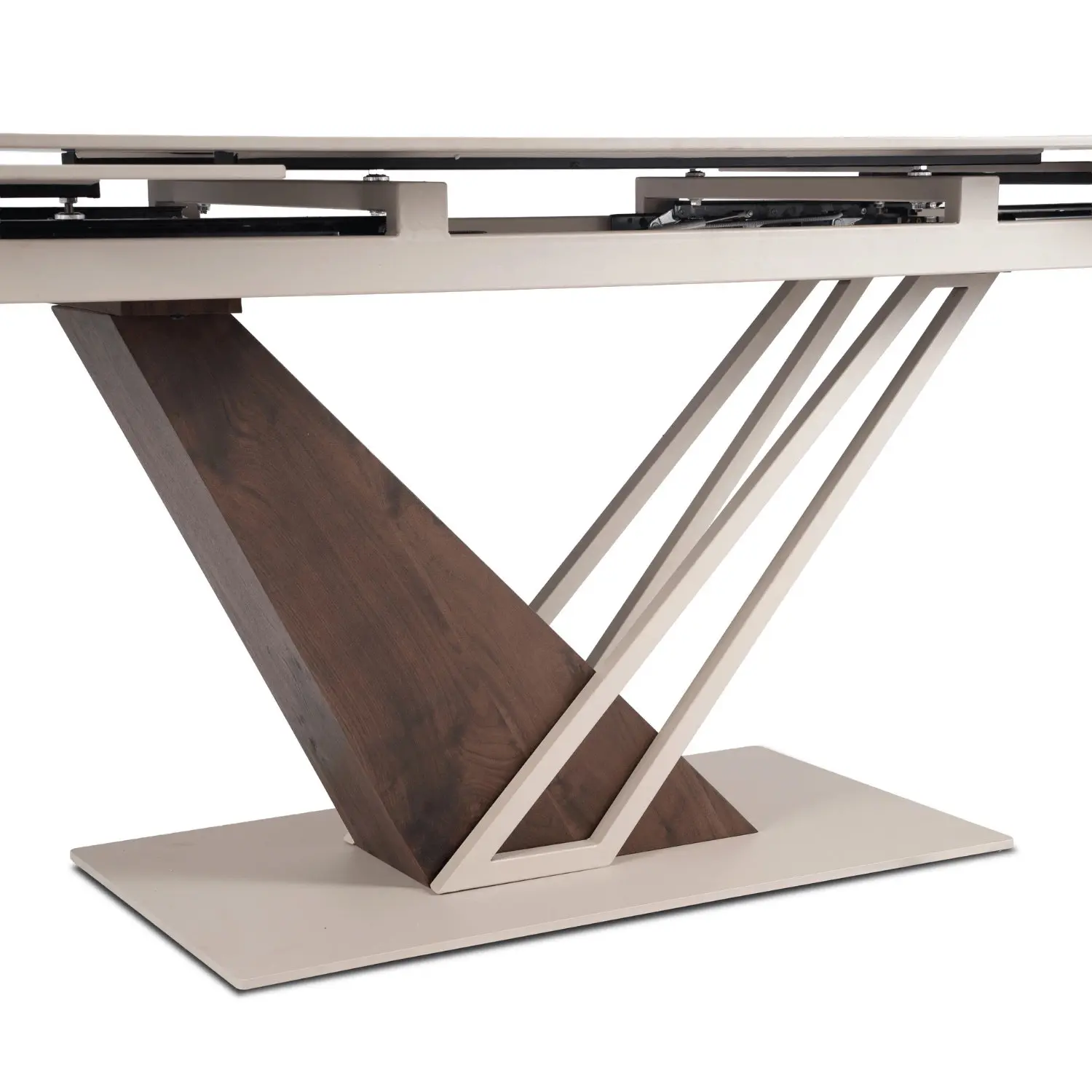Masa extensibila Mebel Elite REX 160-220 (White Marble/Cashmere) - 4
