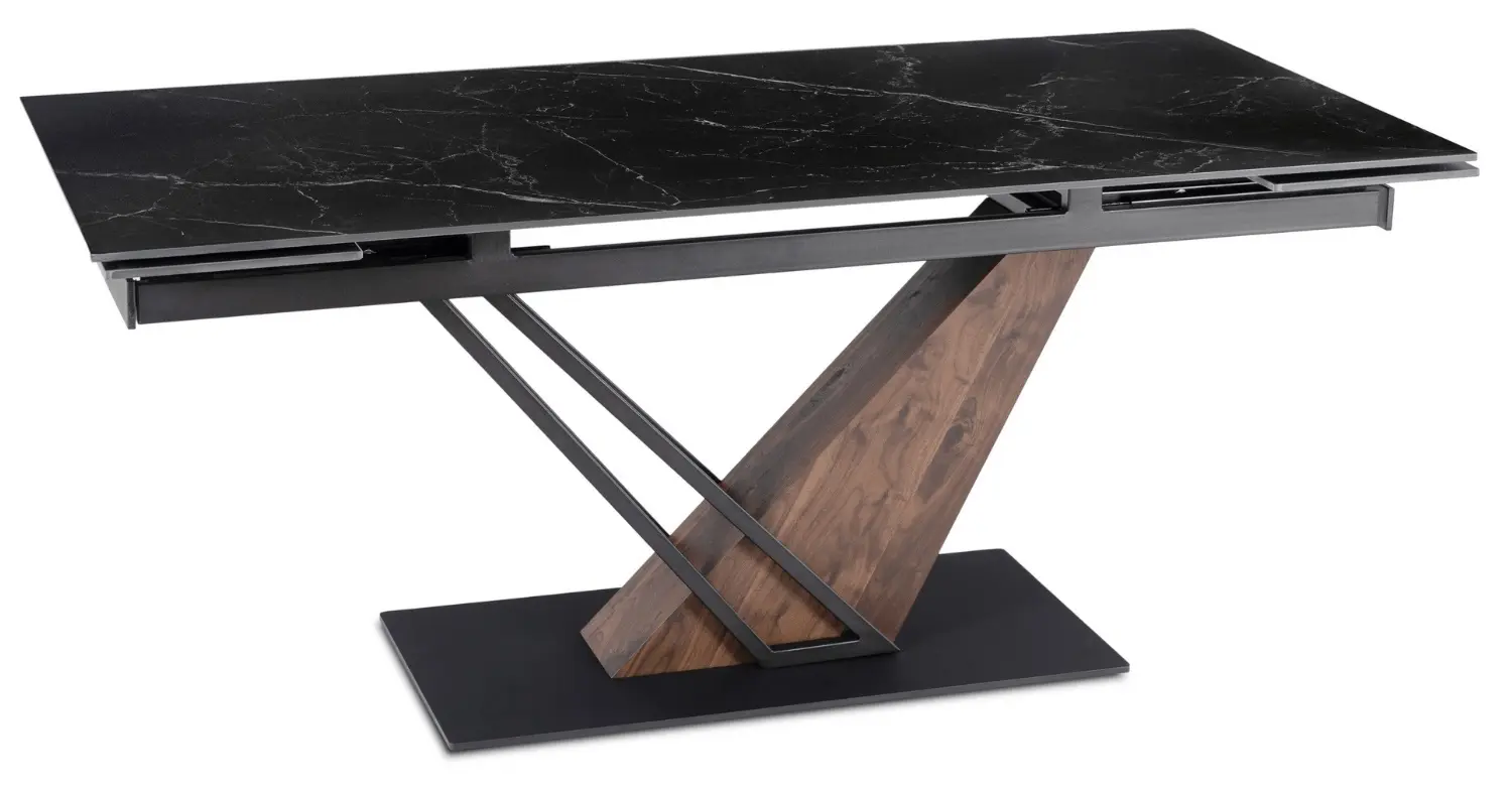 Стол раскладной Mebel Elite REX 2 180/240 (Black Marble/Walnut)