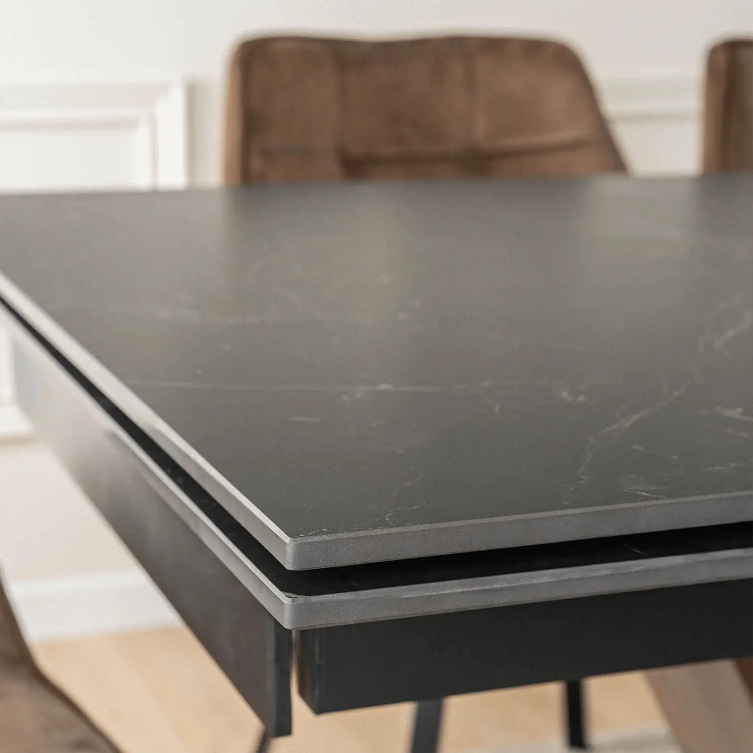 Стол раскладной Mebel Elite REX 2 180/240 (Black Marble/Walnut)