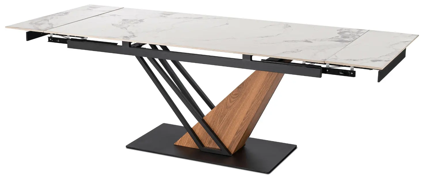 Masa extensibila Mebel Elite REX 2 180/240 (White Marble/Oak)