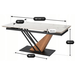 Masa extensibila Mebel Elite REX 2 180/240 (White Marble/Oak) Thumb