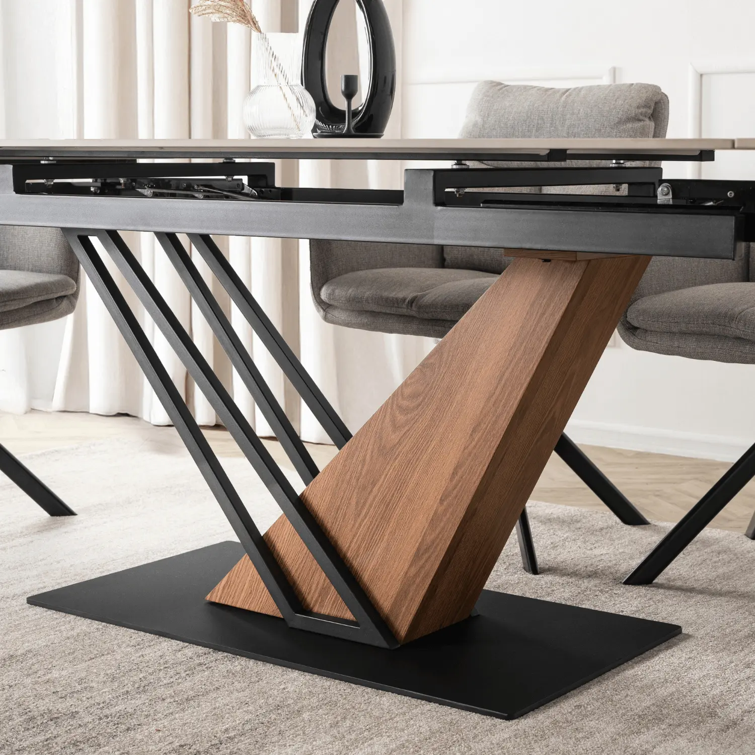 Masa extensibila Mebel Elite REX 2 180/240 (White Marble/Oak)