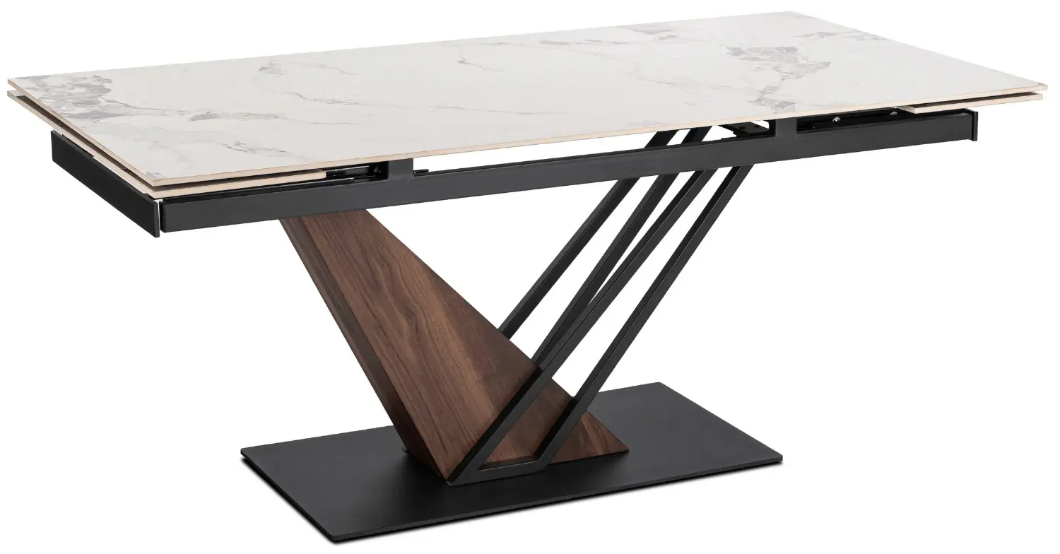 Masa extensibila Mebel Elite REX 2 180/240 (White Marble/Walnut)