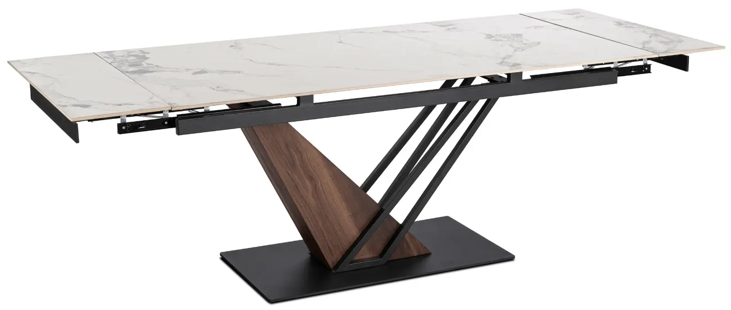 Masa extensibila Mebel Elite REX 2 180/240 (White Marble/Walnut)