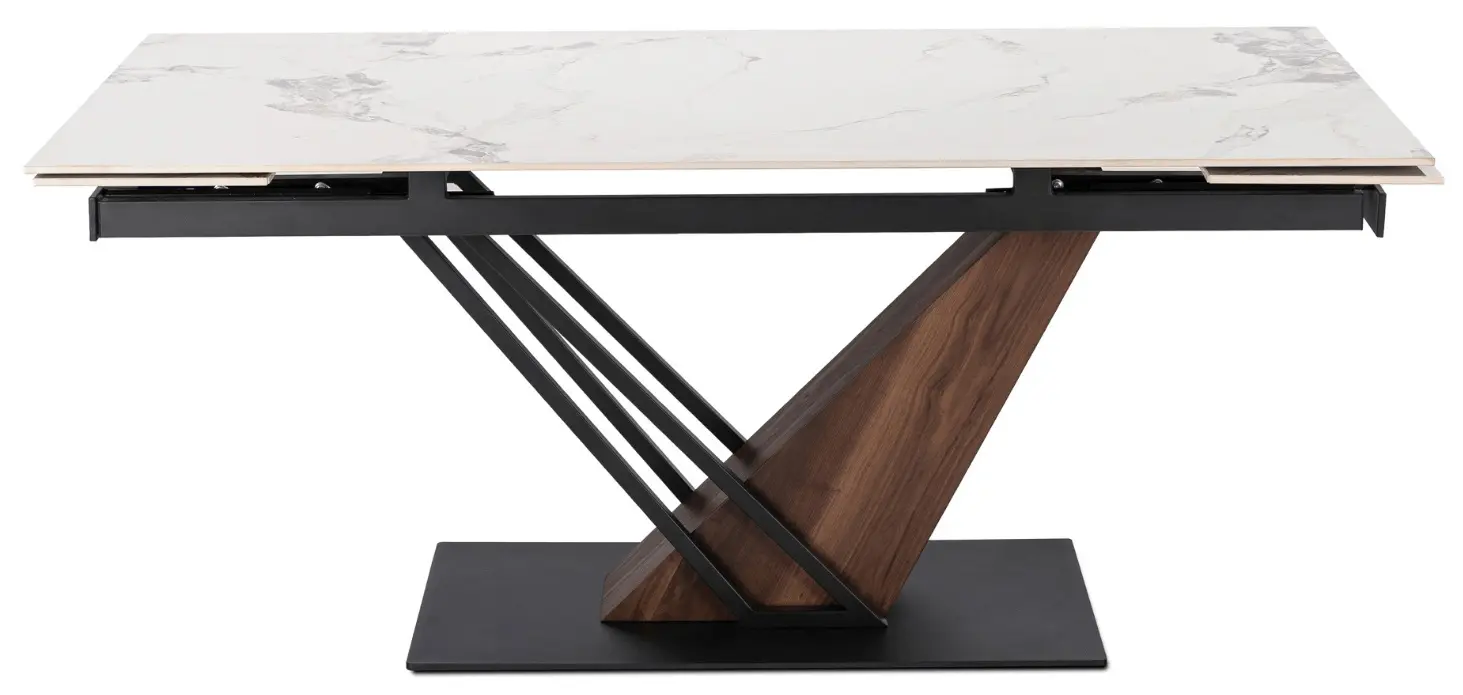 Masa extensibila Mebel Elite REX 2 180/240 (White Marble/Walnut)