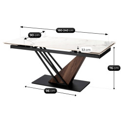 Masa extensibila Mebel Elite REX 2 180/240 (White Marble/Walnut) Thumb