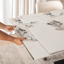 Masa extensibila Mebel Elite REX 2 180/240 (White Marble/Walnut) Thumb