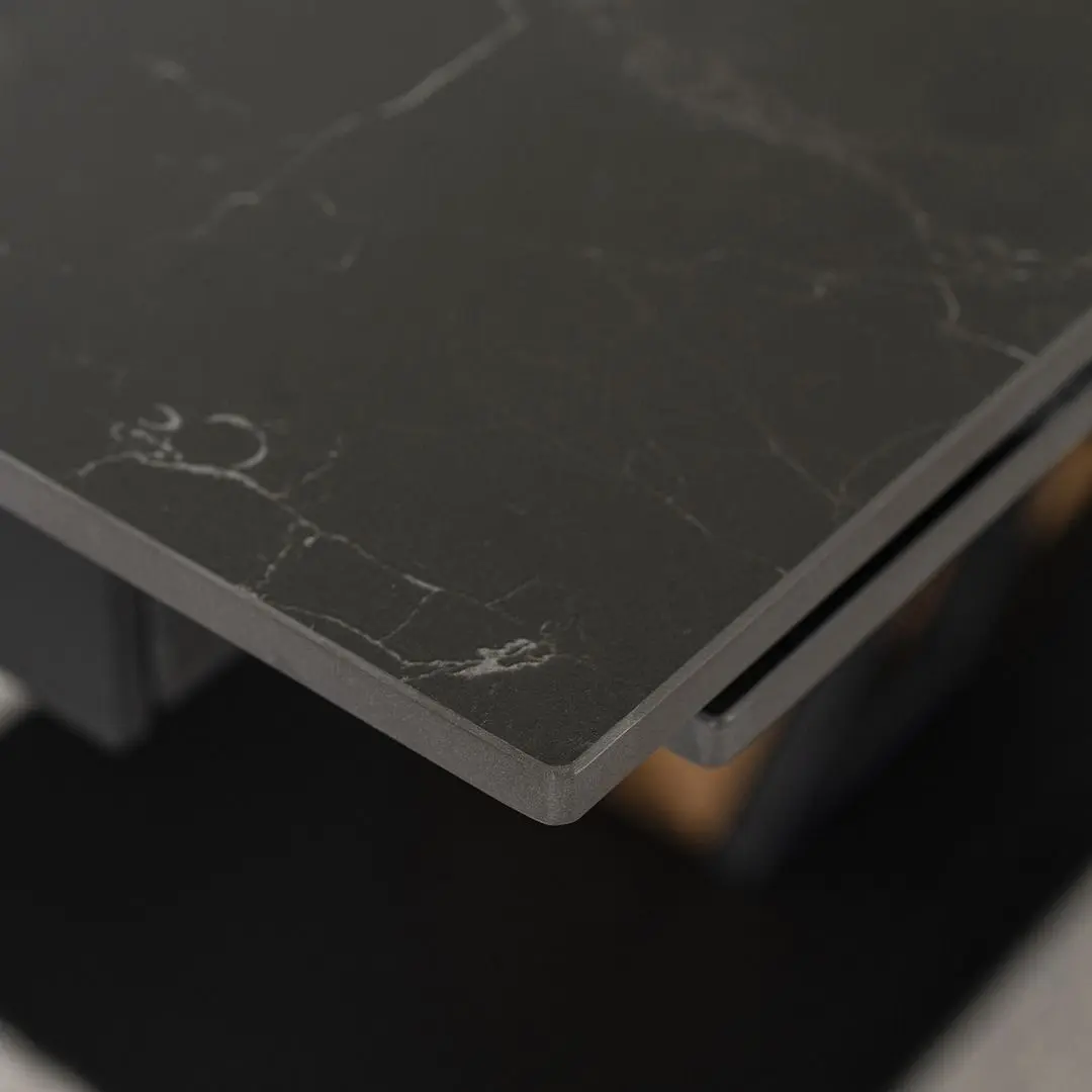 Masa extensibila Mebel Elite Rex 76x160/220 (Black Marble/Walnut)