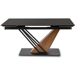 Masa extensibila Mebel Elite Rex 76x160/220 (Black Marble/Walnut) Thumb