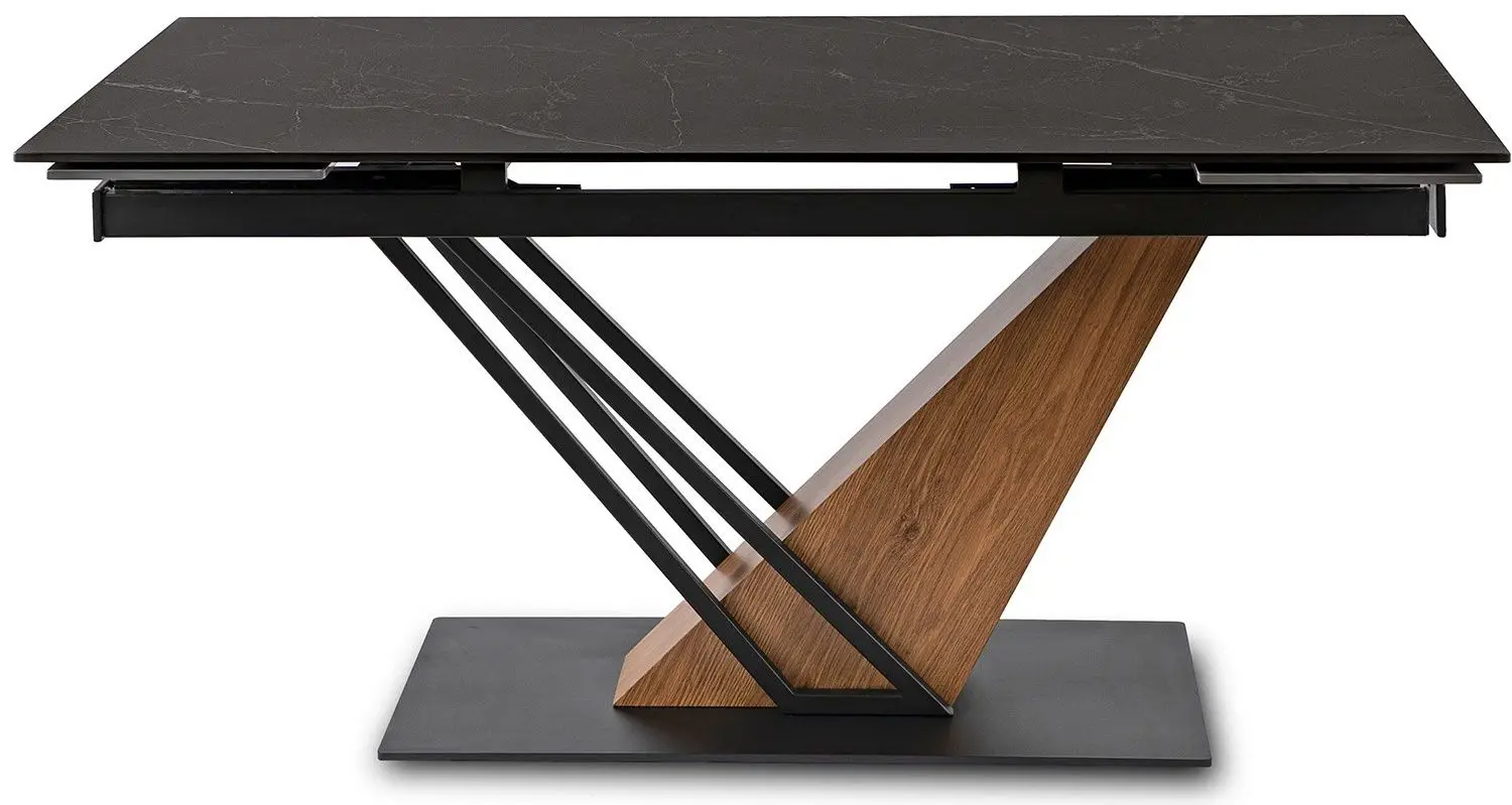 Masa extensibila Mebel Elite Rex 76x160/220 (Black Marble/Walnut)