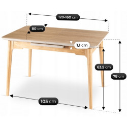 Masa extensibila Mebel Elite Samer 120/160 (Oak) Thumb