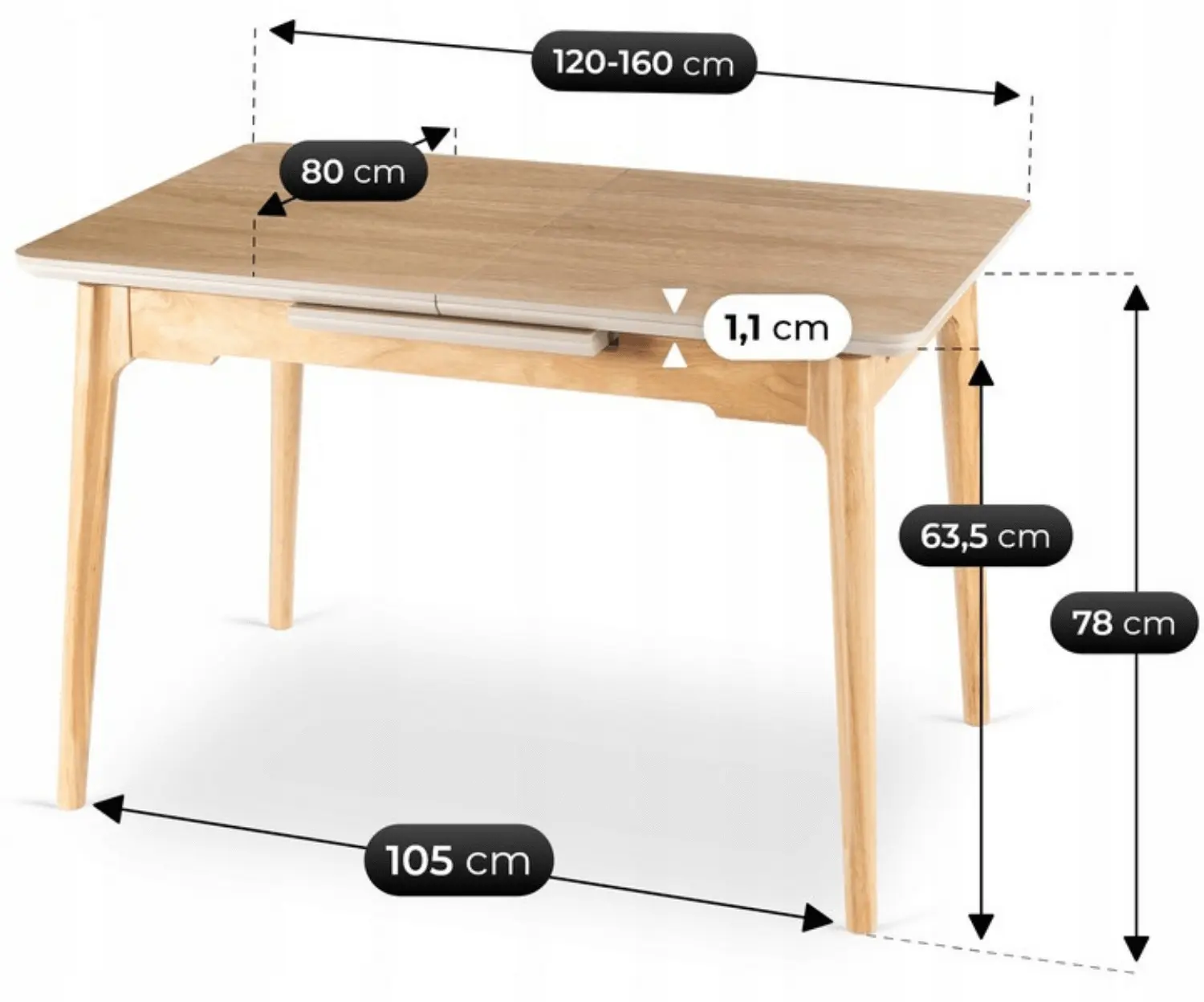 Masa extensibila Mebel Elite Samer 120/160 (Oak)