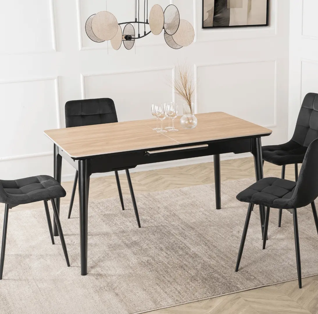 Стол раскладной Mebel Elite Samer 120/160 (Oak/Black)