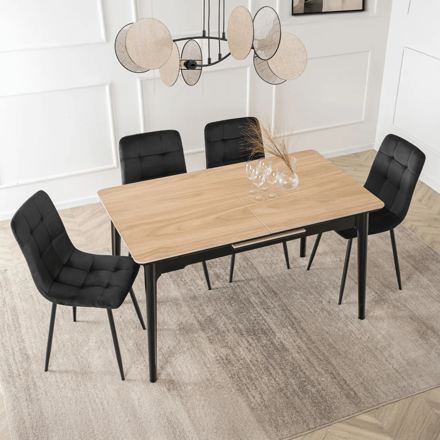 Masa extensibila Mebel Elite Samer 138/178 (Oak/Black)