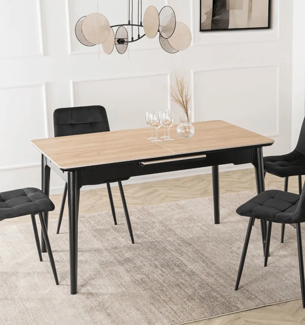Masa extensibila Mebel Elite Samer 138/178 (Oak/Black)