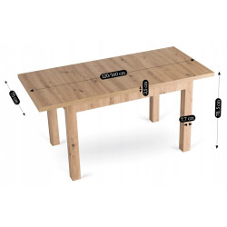 Стол раскладной Mebel Elite Skubi 120/160 (Artisan Oak) Thumb