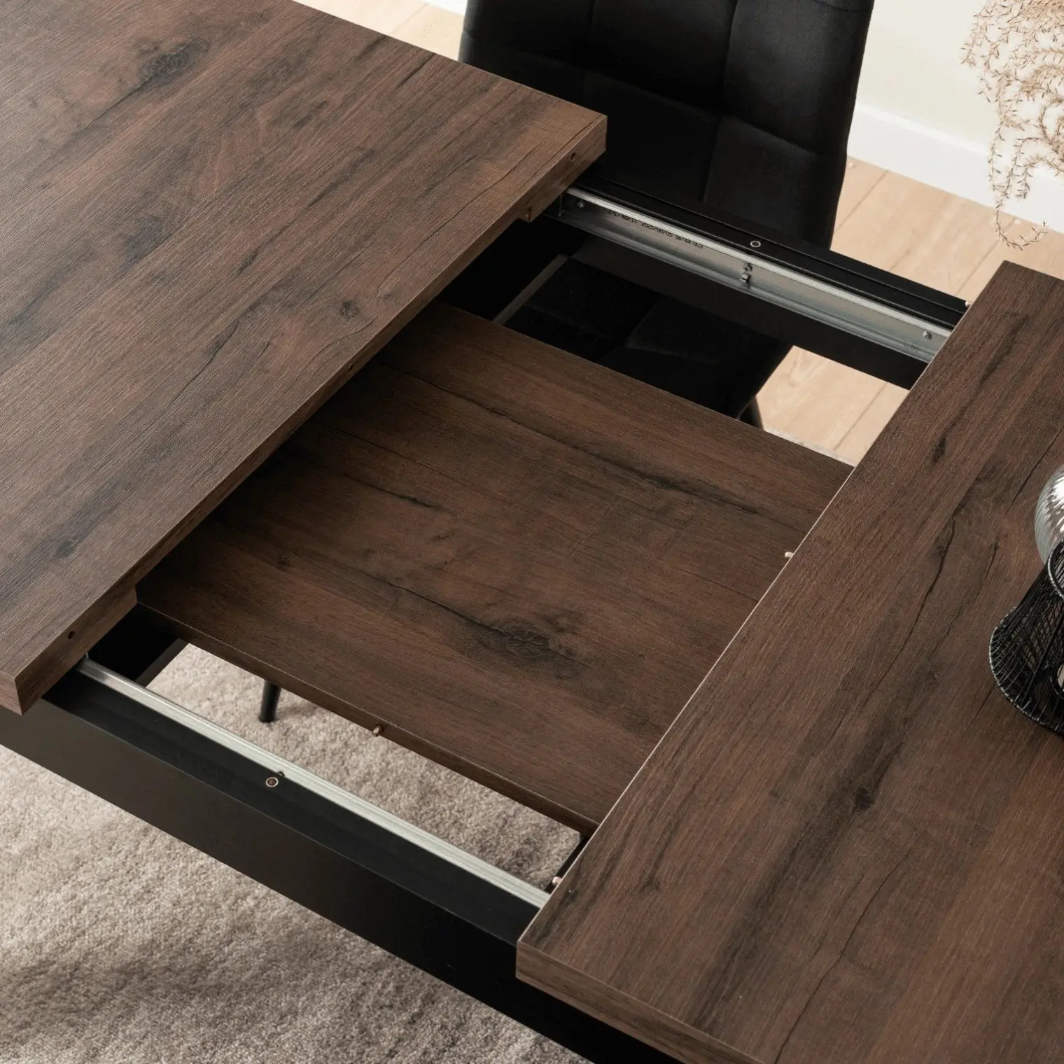 Стол раскладной Mebel Elite Skubi 120/160 (Walnut/Black) - 6
